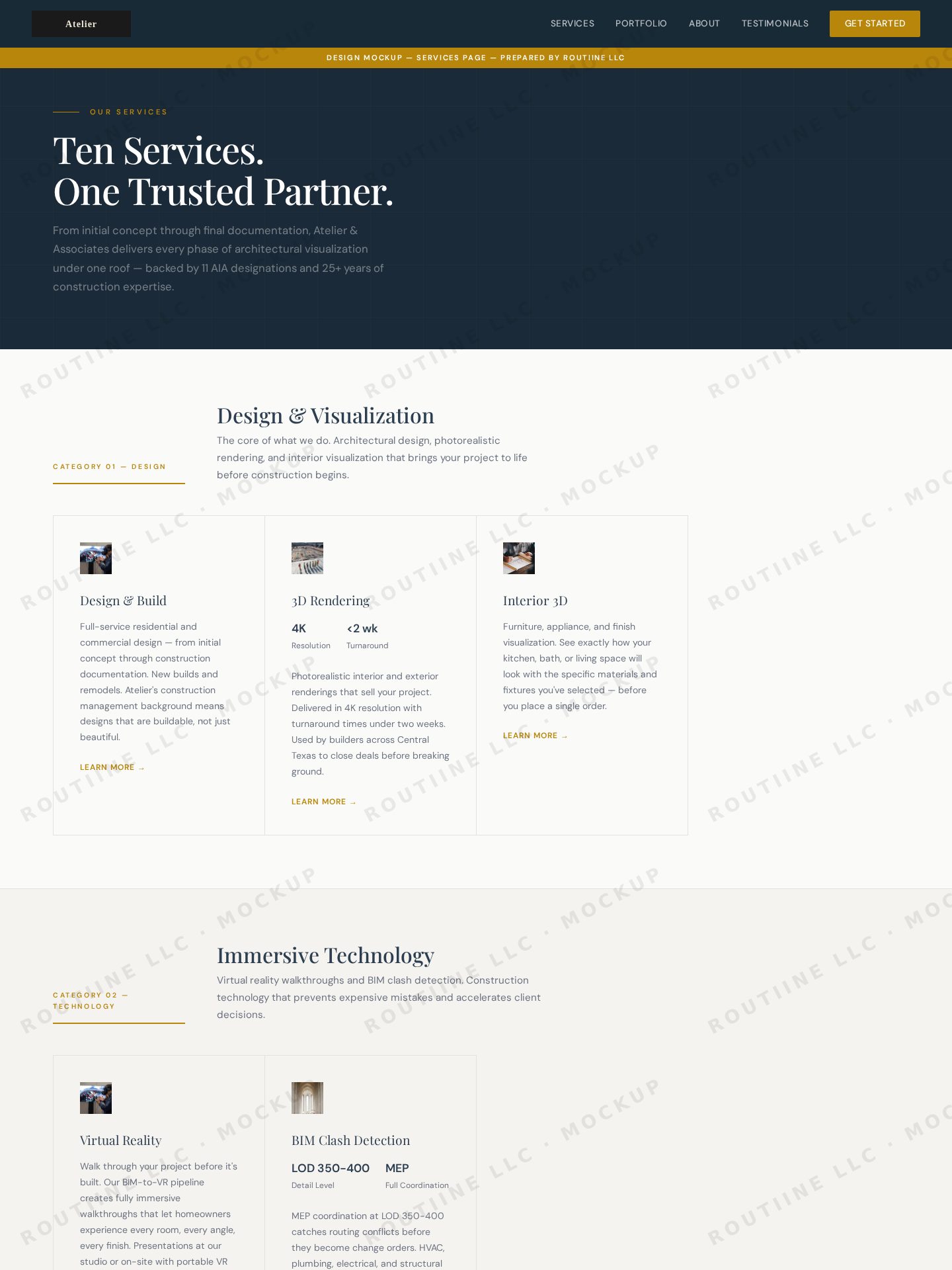 Atelier Architects — services page