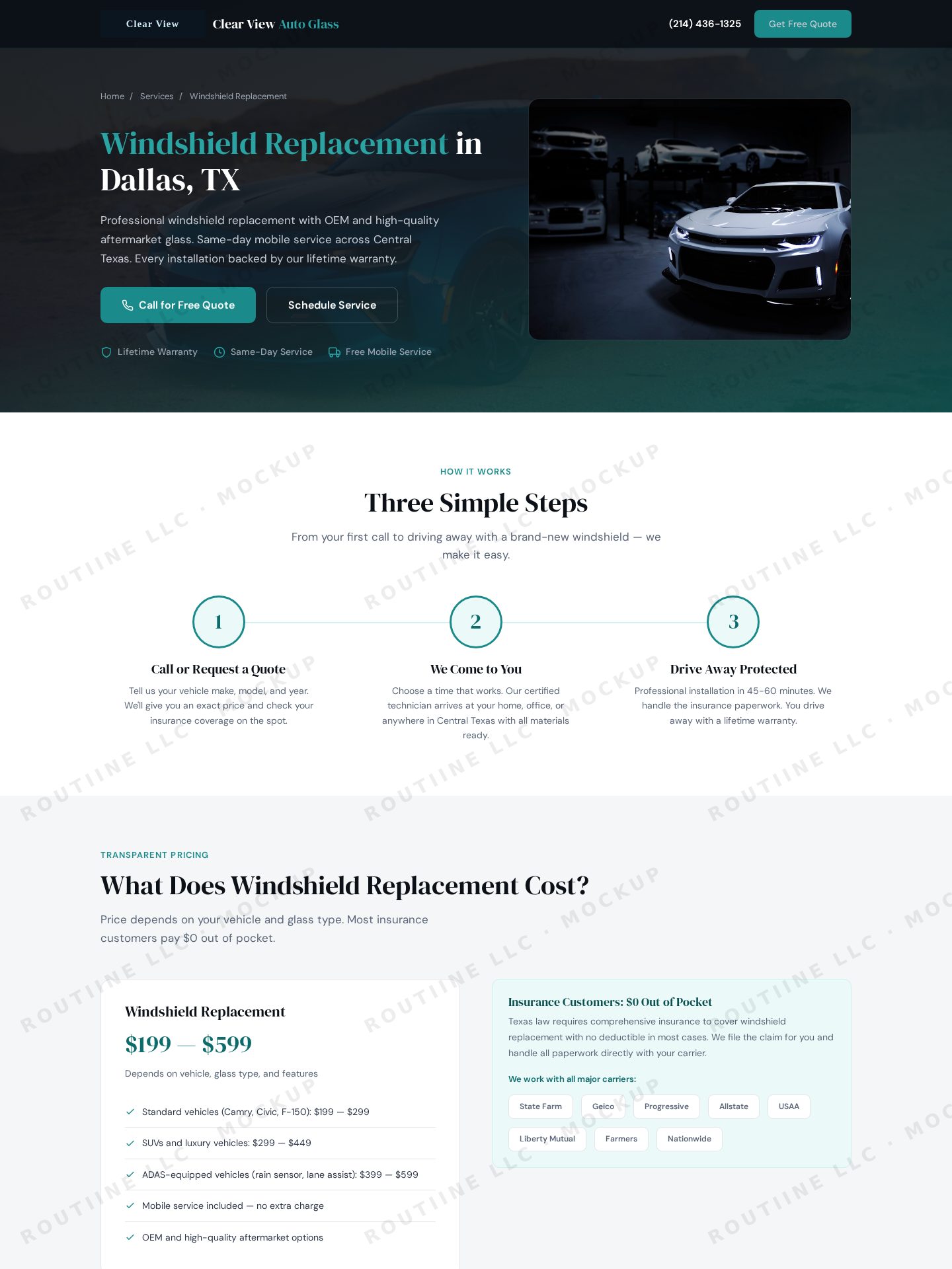 Clear View Auto Glass — service page